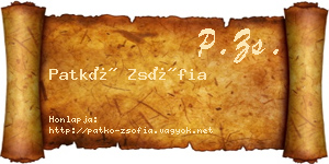 Patkó Zsófia névjegykártya
