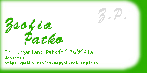 zsofia patko business card